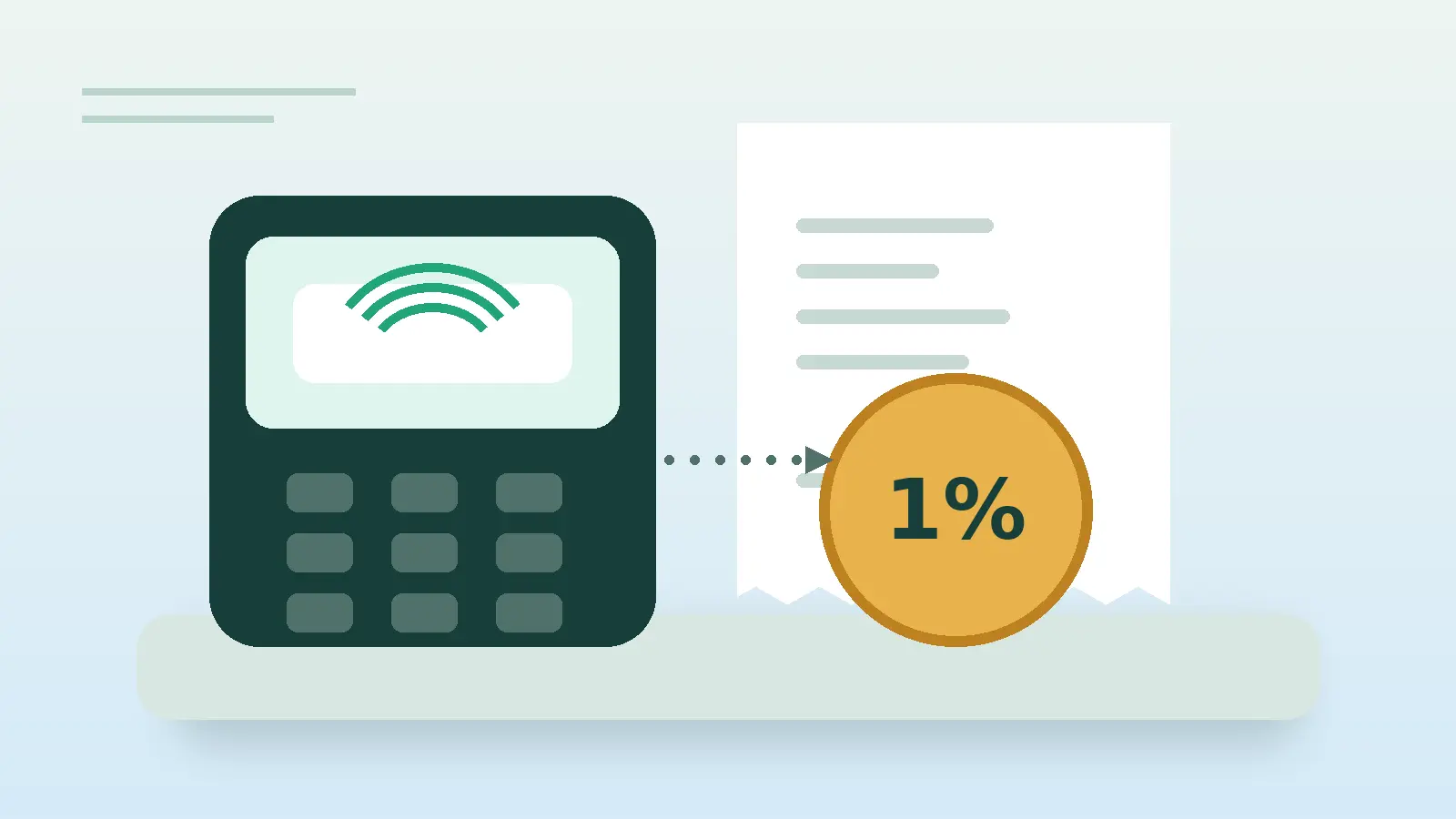 Editorial illustration of a receipt and one percent cashback