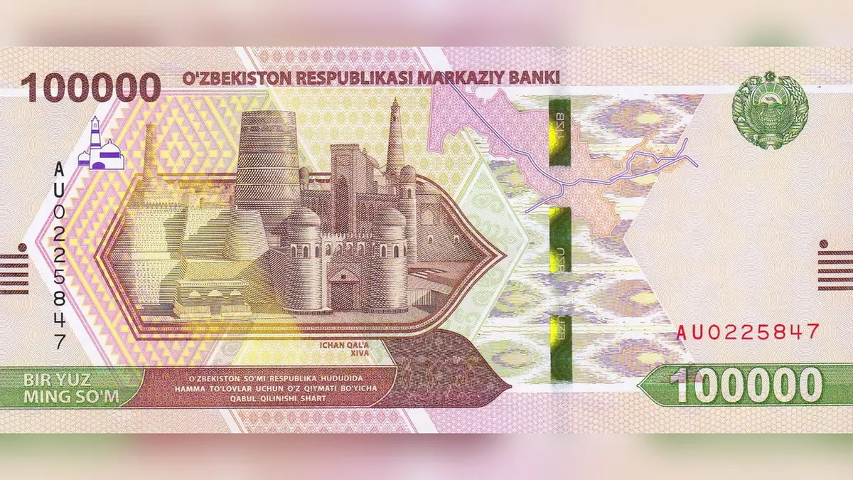 Uzbekistan 100,000-som banknote