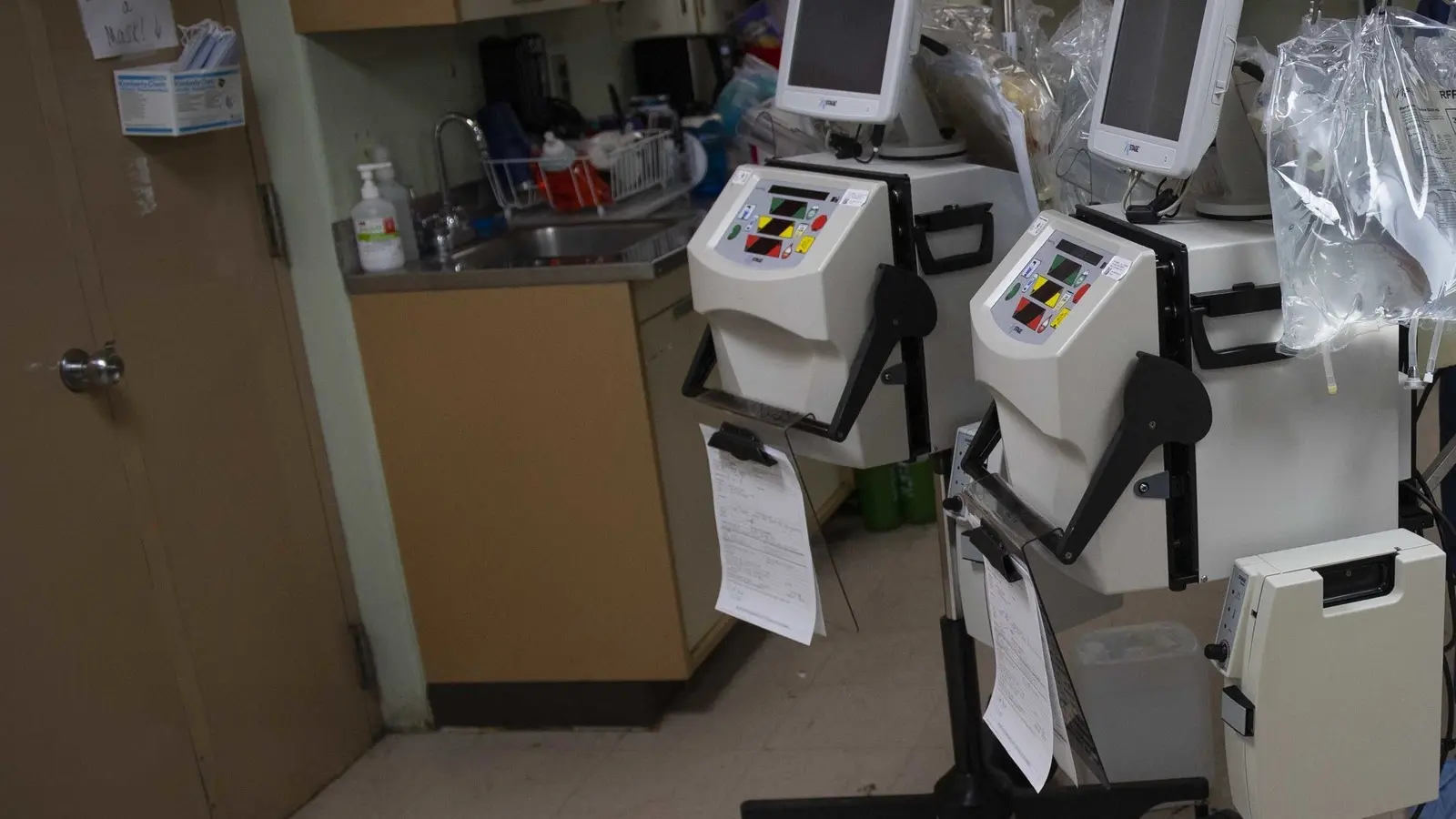 Haemodialysis machines in a hospital