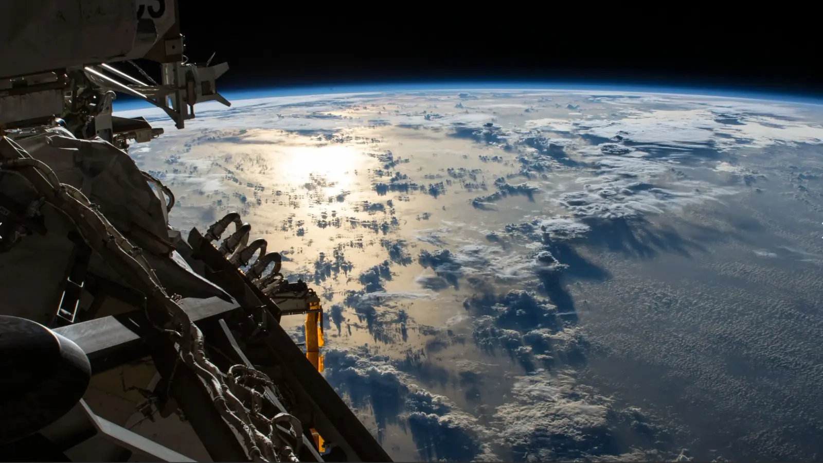 The Pacific Ocean and clouds viewed from orbit