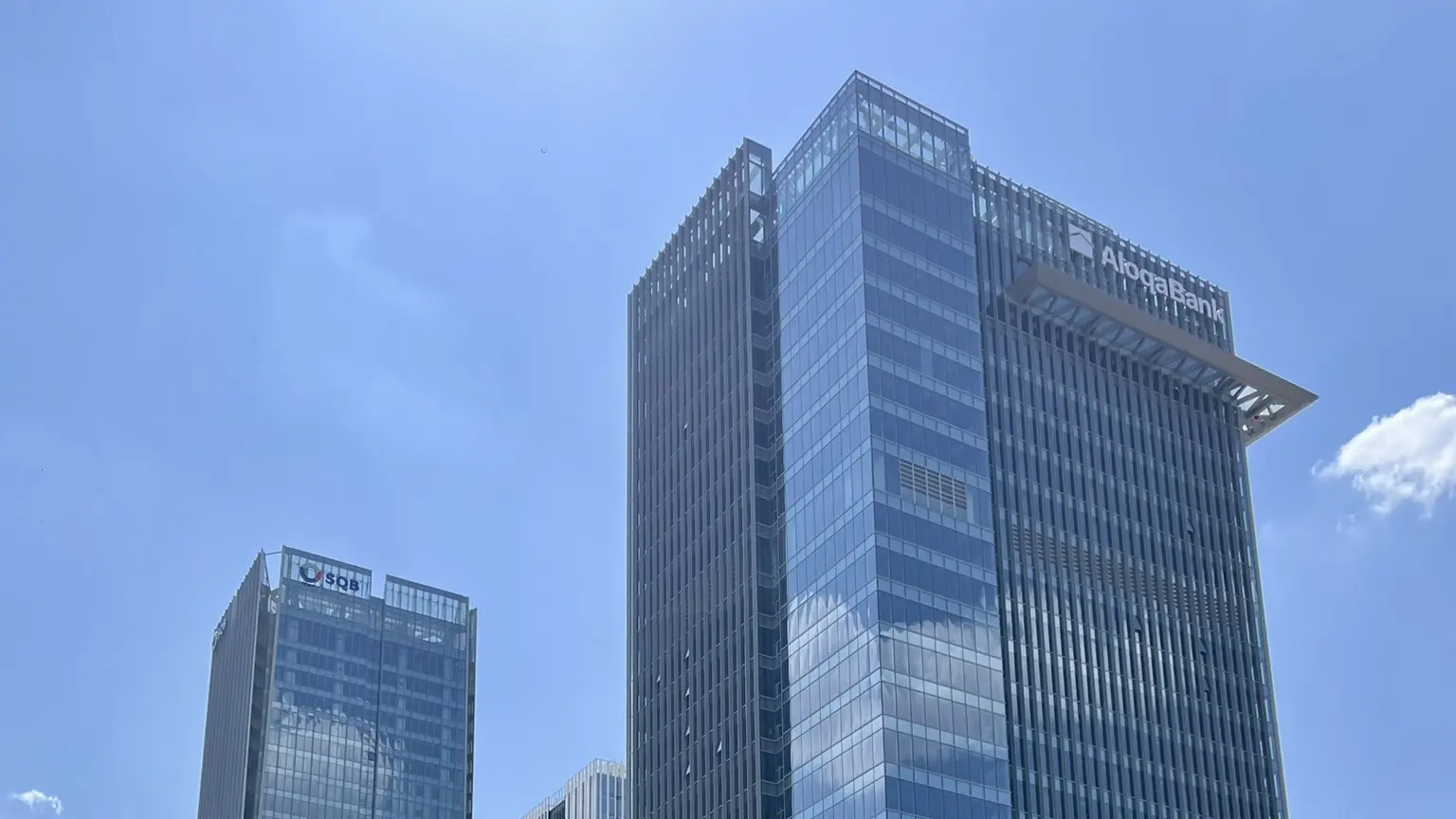 Modern business towers at the Tashkent City Finance Center
