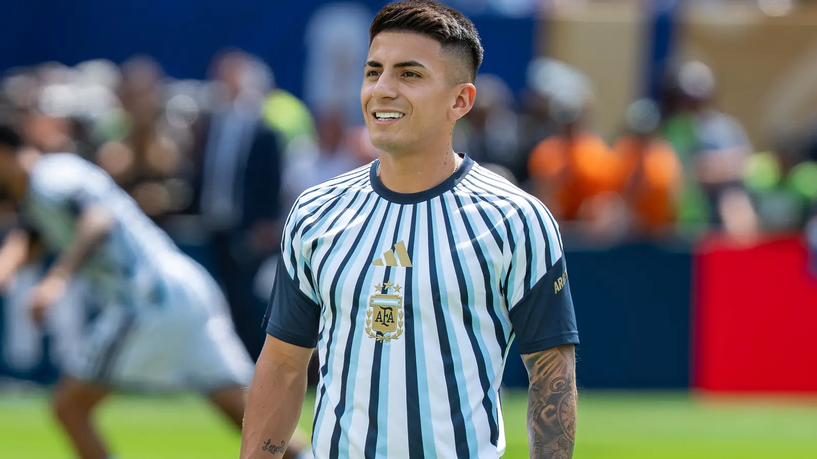 Thiago Almada before an Argentina match in July 2026