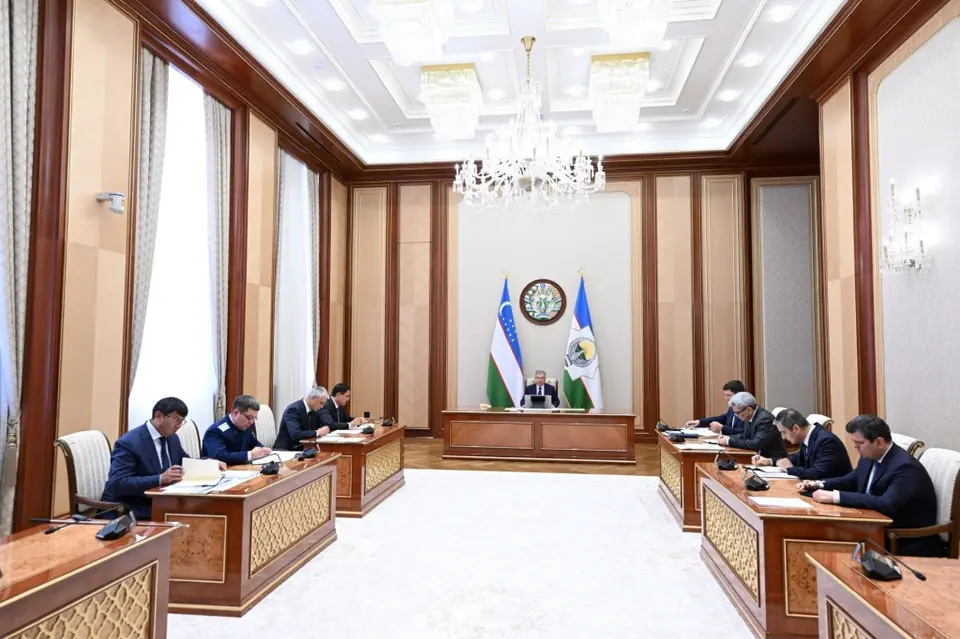 Work on a water supply facility in Uzbekistan