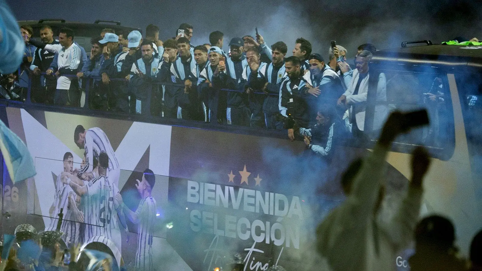 Argentina national team players after returning to Buenos Aires