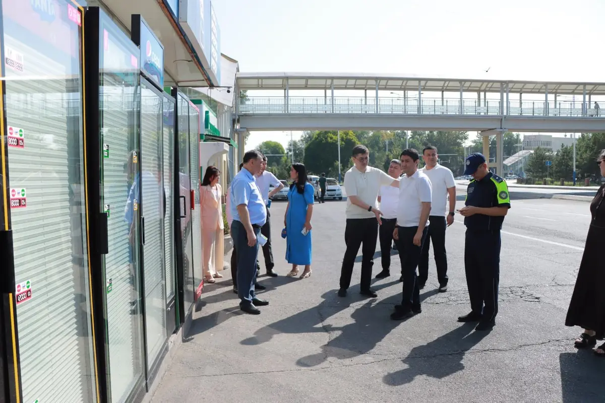 Unfinished bus stop in Tashkent