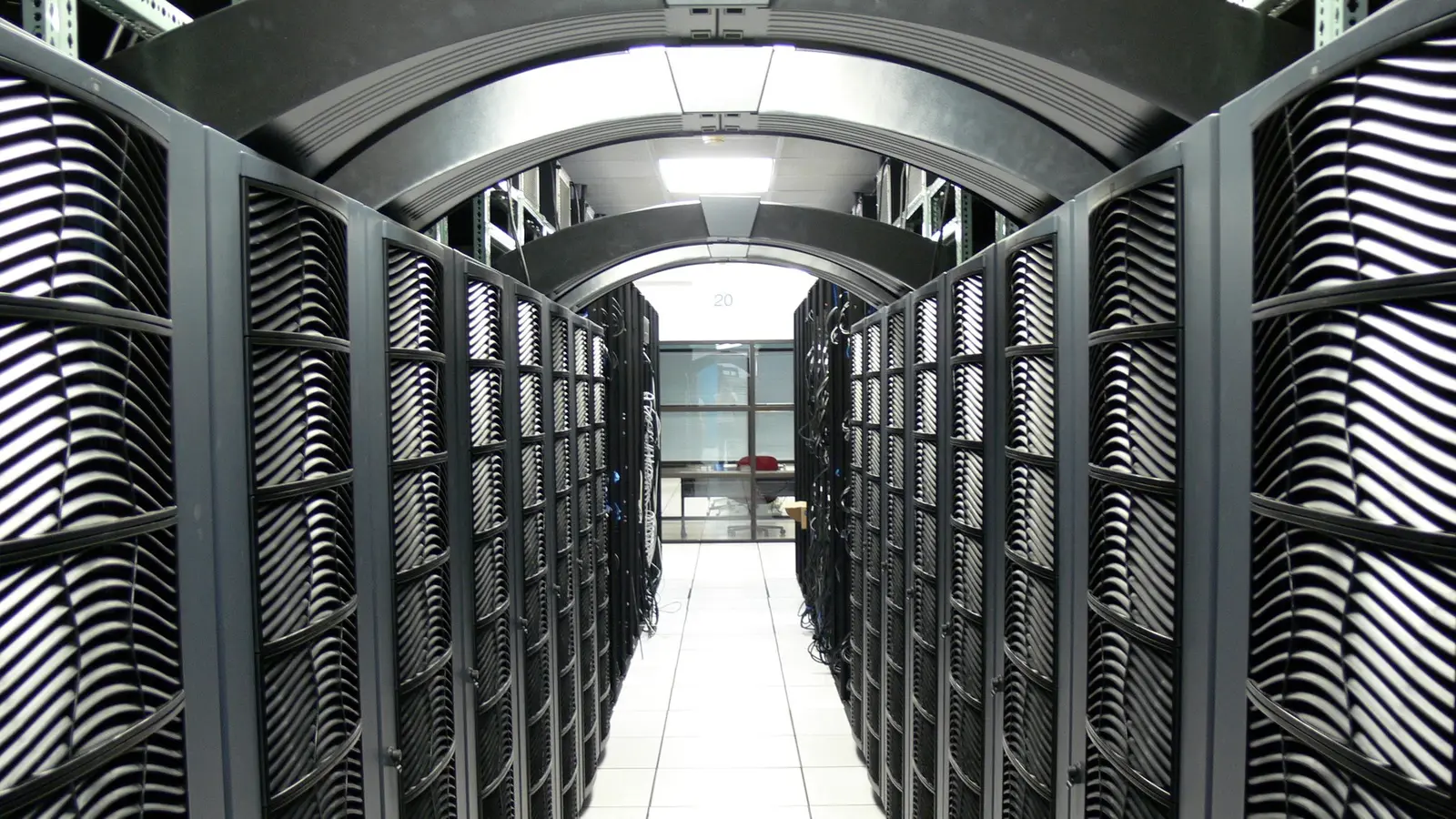 Server racks at a Virginia Tech data center, illustrative photo