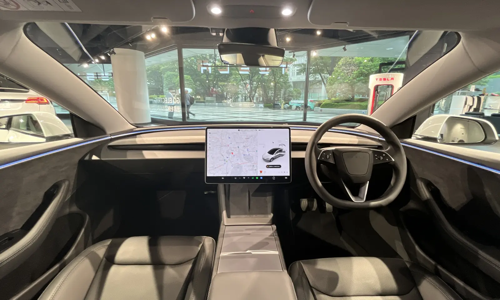 Tesla Model 3 interior with its central display