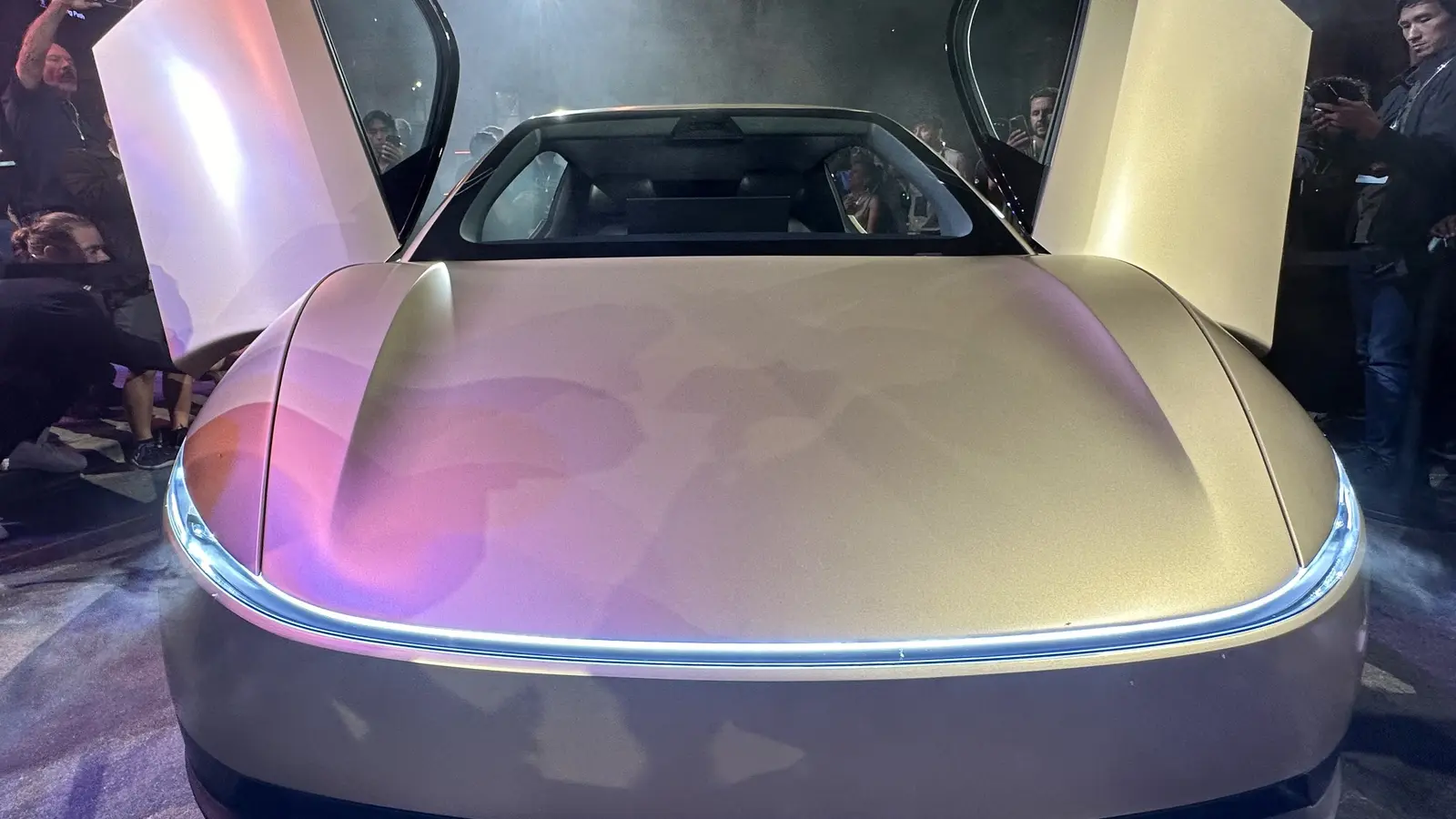 Tesla Cybercab at a presentation, archive photo
